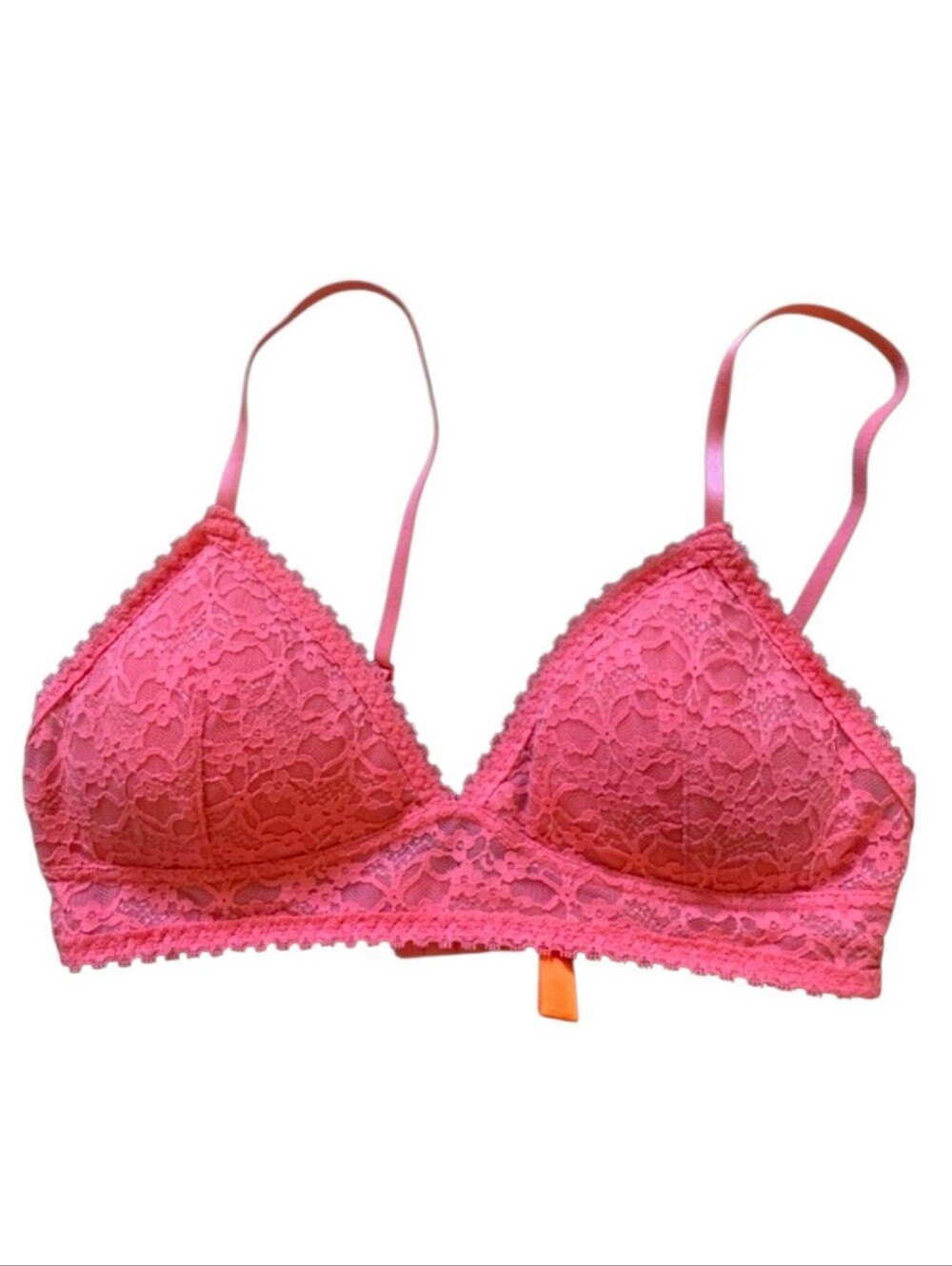 Joe Fresh sz M Lace Bralette in Coral Pink w Cup Inserts